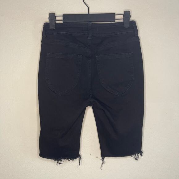 Free People Black 9” Bermuda Shorts Cutoff Hem Women’s - Size 26 - Picture 2 of 4